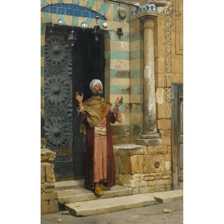 À la porte de la mosquée - Ludwig Deutsch | Reproduction Tableau Décoration murale affiche copie