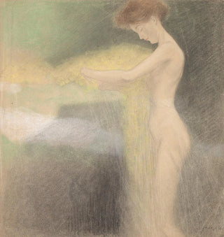 Acte féminin avec les mains étendues vers la gauche - Franz von Matsch