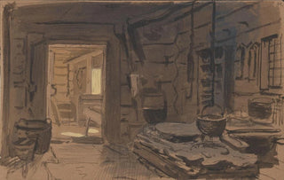 Adolph Tidemand - Interir fra et ildhus.webp