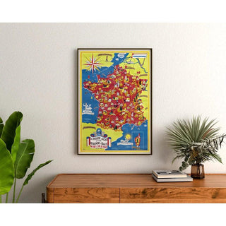 Affiche Carte de France Vintage