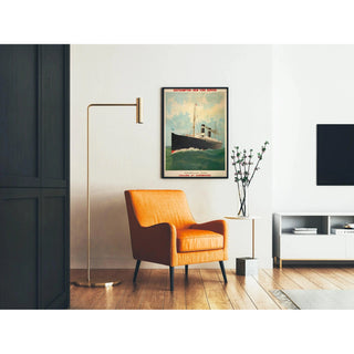 Affiche Cherbourg publicité vintage – Paquebot transatlantique American Line