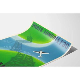 Affiche vintage Air France - Paris Londres en 1H30
