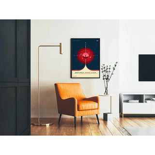 Affiche vintage NASA - Deep Space Atomic Clock Red 2017