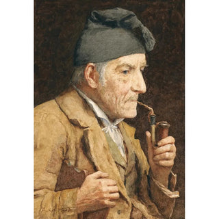 Albert Anker - Old Man Smoking His Pipe.webp