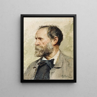 Albert Anker - Selfportrait in profile left.webp