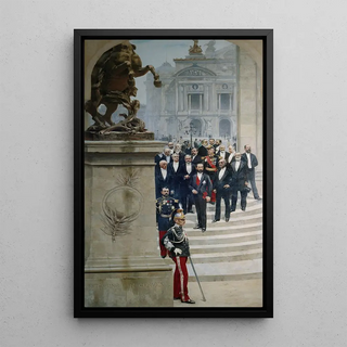 Alfred Stevens - Le Prsident Sadi Carnot entour de personnalits de la IIIme Rpublique devant lOpra.webp