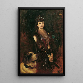 Anton Romako - Kaiserin Elisabeth mit Bernhardinerhund.webp