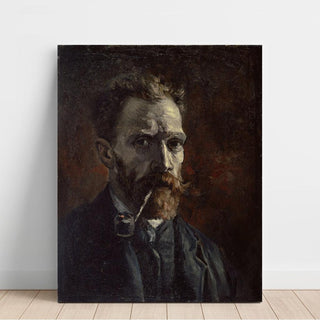 Autoportrait à la pipe - Vincent van Gogh | Reproduction Tableau Décoration murale affiche copie