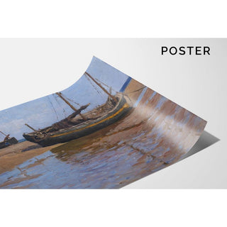 Bateaux de pêche à marée basse - Alfred Zoff | Reproduction Tableau Décoration murale affiche copie