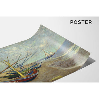 Bateaux de pêche sur la plage des Saintes-Maries-de-la-Mer - Vincent van Gogh | Reproduction Tableau Décoration murale affiche copie