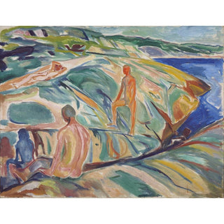 Bathing Men on Rocks - Edvard Munch | Reproduction Tableau Décoration murale affiche copie