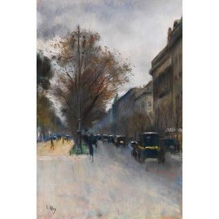 Berliner Straßenszene im Herbst de Lesser Ury | Reproduction Tableau Décoration murale affiche copie
