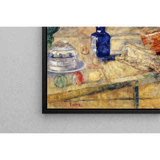 Bouteilles bleues et poulet - James Ensor | Reproduction Tableau Décoration murale affiche copie