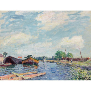Canal du Loing à Saint-Mammès - Alfred Sisley | Reproduction Tableau Décoration murale affiche copie