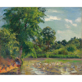 Canards sur l'Étang de Montfoucault - Camille Pissarro | Reproduction Tableau Décoration murale affiche copie