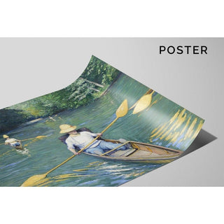 Canoë sur la rivière Yerres - Gustave Caillebotte | Reproduction Tableau Décoration murale affiche copie