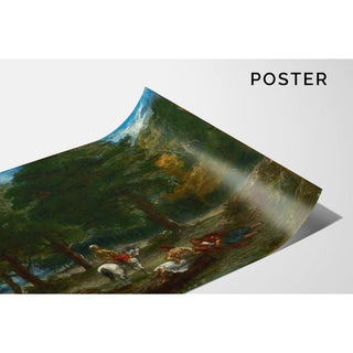 Cavalerie grecque au repos en forêt - Eugène Delacroix | Reproduction Tableau Décoration murale affiche copie