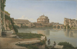 Christoffer Wilhelm Eckersberg - A View across the Tiber from Trastevere towards Castel S Angelo.webp