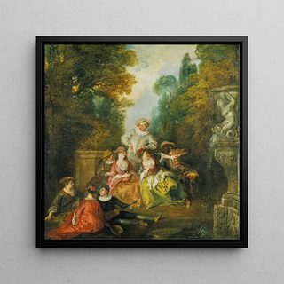 Comédiens Italiens près d'une Fontaine - Nicolas Lancret