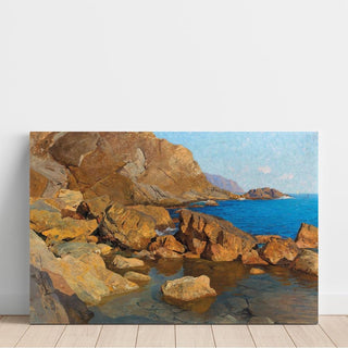 Côte rocheuse près de Nervi au soleil du soir - Alfred Zoff | Reproduction Tableau Décoration murale affiche copie