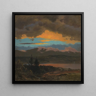 Coucher de soleil sur la vallée de l'Hudson, New York - Frederic Edwin Church