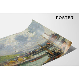 Darse de Pêche et Bassin Duquesne, Dieppe - Camille Pissarro | Reproduction Tableau Décoration murale affiche copie