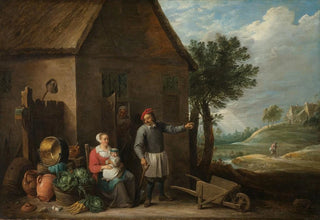 David Teniers The Younger - Husbandman at a Cottage Door with a Seated Woman and Child.webp