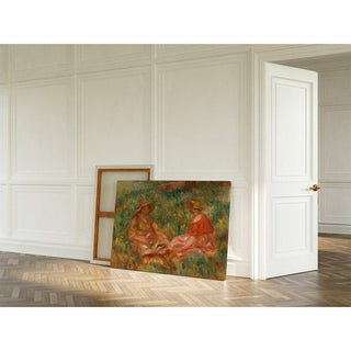 Deux filles dans un un pré deux femmes dans l'herbe - Pierre-Auguste Renoir | Reproduction Tableau Décoration murale affiche copie