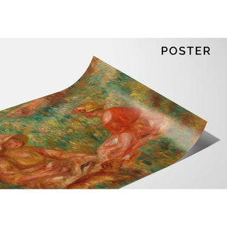 Deux filles dans un un pré deux femmes dans l'herbe - Pierre-Auguste Renoir | Reproduction Tableau Décoration murale affiche copie