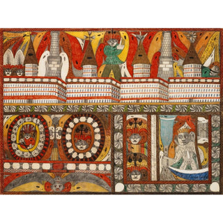 Die Furchtbare Riesen-Brunst, Deer Riesen-Stadt, Mutter-Kohrn, Ost-Wand-Hall - Adolf Wölfli | Reproduction Tableau Décoration murale affiche copie