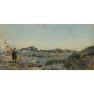 Dunkerque. Une pêcheuse de crevettes de Jean-Baptiste-Camille Corot | Reproduction Tableau Décoration murale affiche copie