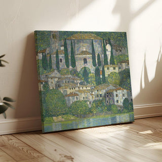 Église à Cassone Paysage avec cyprès - Gustav Klimt | Reproduction Tableau Décoration murale affiche copie