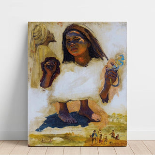 Études de têtes, pieds et mains - Ludwig Deutsch | Reproduction Tableau Décoration murale affiche copie