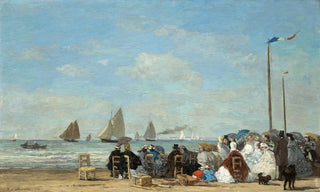 Eugne Boudin - Beach Scene at Trouville.webp