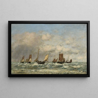 Eugne Boudin - Berck le dpart des barques.webp