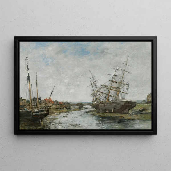 La Touques marée basse - Eugène Boudin — oprawiony obraz na ścianie