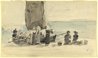 Eugne Boudin - Loading the Boats.webp