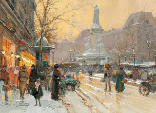Eugne GalienLaloue - Paris Place de la Rpublique in the rain.webp