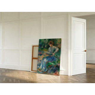 Femme Lisant sur un Banc - Pierre-Auguste Renoir | Reproduction Tableau Décoration murale affiche copie