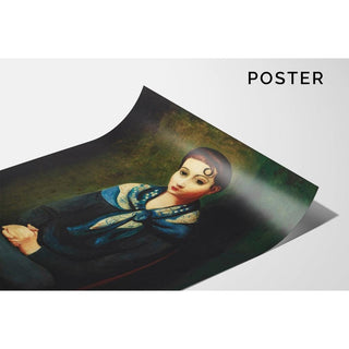 Femme à l'écharpe bleue - Moïse Kisling | Reproduction Tableau Décoration murale affiche copie