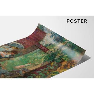 Femmes et Enfants dans un Jardin en Été - Henri Lebasque | Reproduction Tableau Décoration murale affiche copie