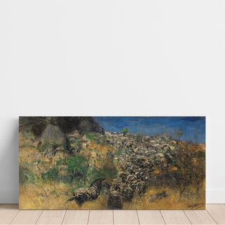 Fliehende Zebraherde, Zwischen - Wilhelm Kuhnert | Reproduction Tableau Décoration murale affiche copie