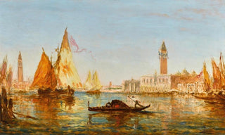 Flix Ziem - Venise gondole et voiliers devant le Palais des doges et San Giorgio Maggiore.webp