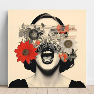 Floraison d'Émotions | Collage artistique | Reproduction Tableau Décoration murale affiche copie