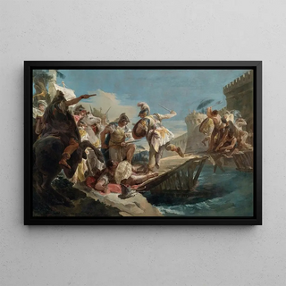 Follower Of Giovanni Battista Tiepolo - The Wounded Horatius Cocles Swimming The Tiber.webp