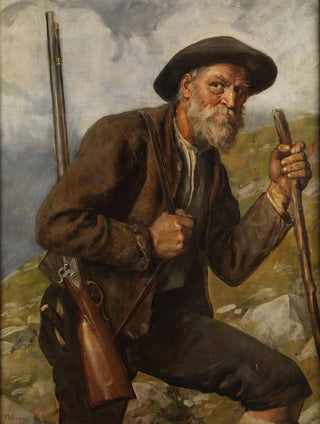 Franz von Defregger - Alter Jger mit Flinte.webp