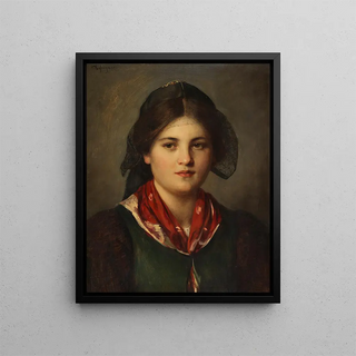 Franz von Defregger - Dirndl mit Spitzenhaube.webp