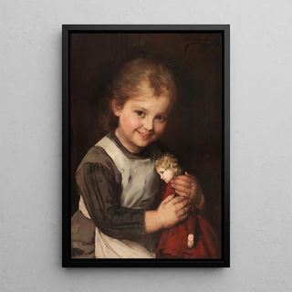 Franz von Defregger - Kind mit Puppe.webp