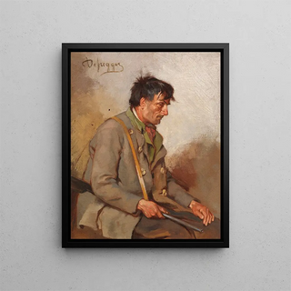 Franz von Defregger - Seated hunter.webp