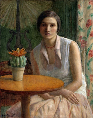 Frederick Carl Frieseke - Portrait of a Woman with Cactus.webp